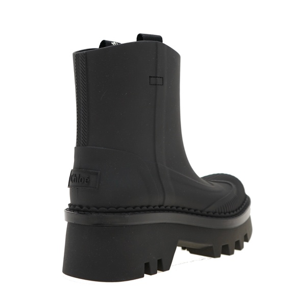 Chloé Raina Rain Boots Black Rubber Size 38 New - Picture 4 of 6